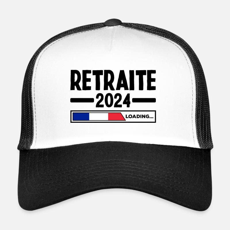 Retraite 2024 Loading Idée Cadeau Retrait Français - Casquette trucker  - blanc/noir