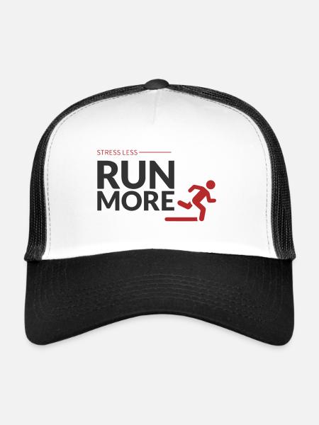 Moins de stress, courez plus ! - Casquette trucker  - blanc/noir - Devant