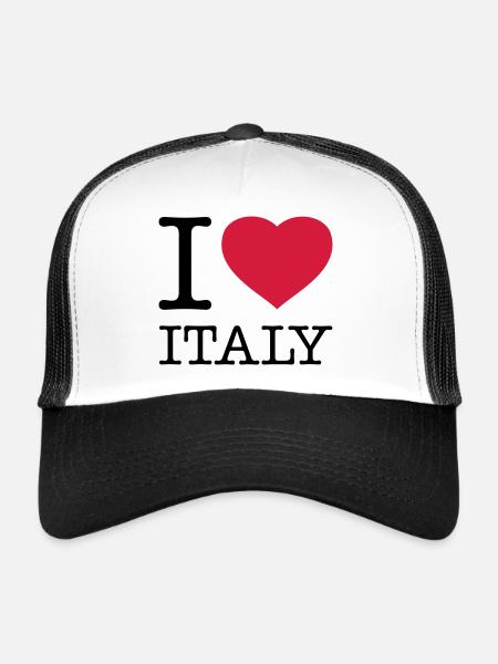I LOVE ITALY Italien - Trucker Cap - white/black - Front