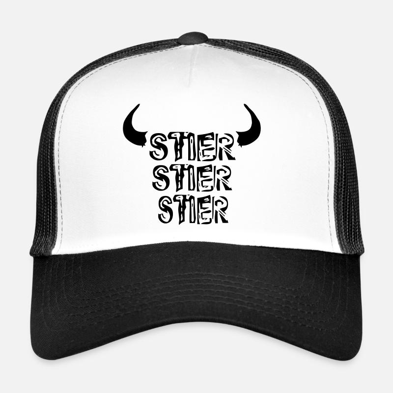 Stier, Stier, Stier!! - Trucker Cap - Weiß/Schwarz