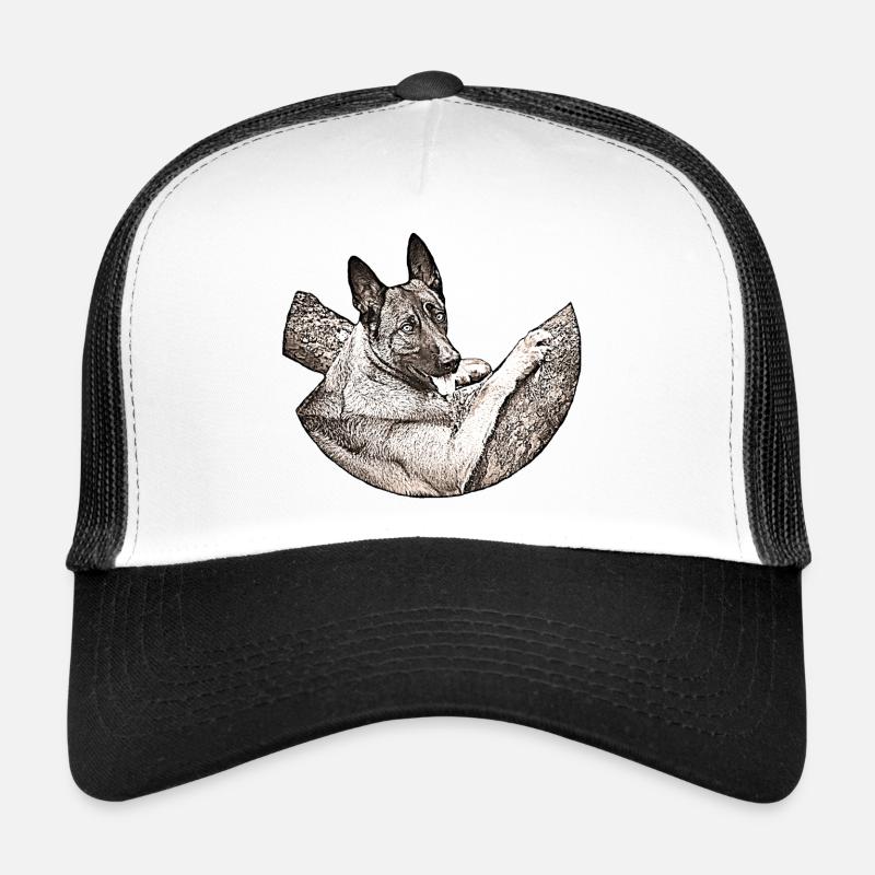 Malinois B1 - Trucker Cap - Weiß/Schwarz