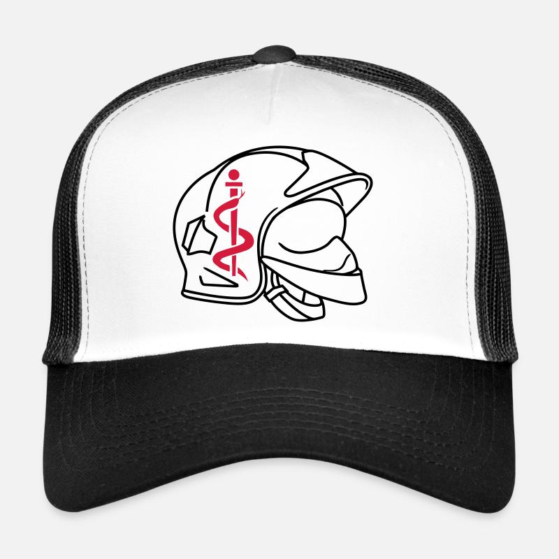 ISP pompier - Casquette trucker  - blanc/noir