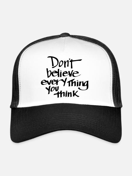 THINK NOT ABOUT WHAT YOU THINK! - Casquette trucker  - blanc/noir - Devant