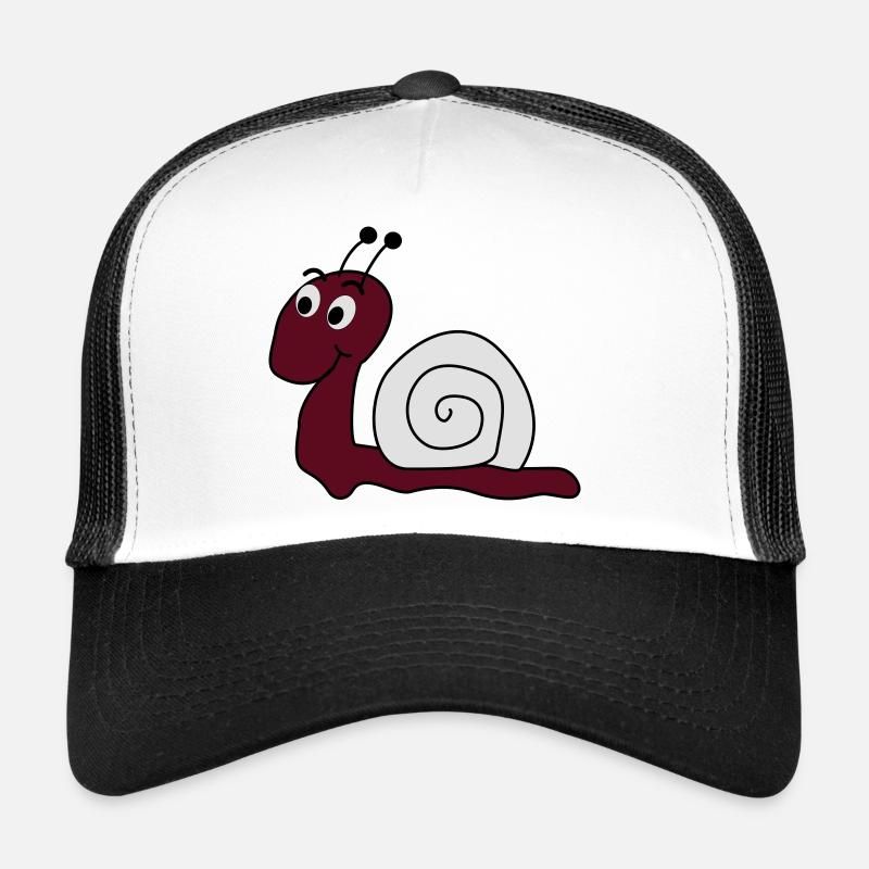 escargot - Casquette trucker  - blanc/noir