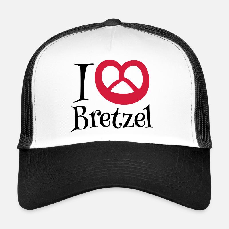 i love bretzel - Casquette trucker  - blanc/noir
