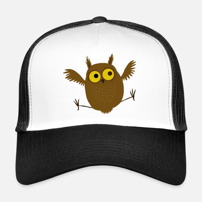 Eule - Trucker Cap - Weiß/Schwarz