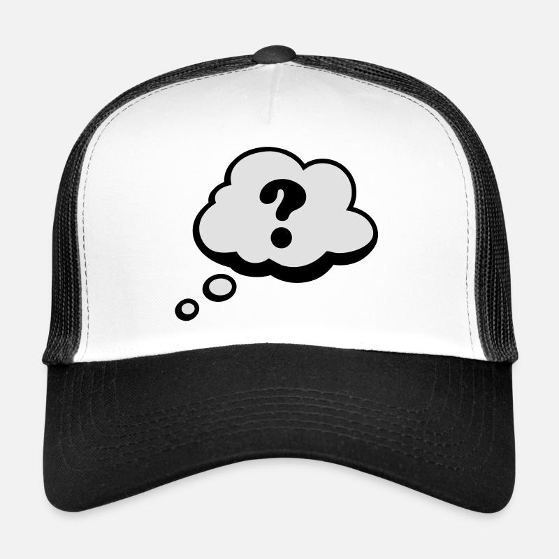 Comic Sprechblase Fragezeichen - Trucker Cap - Weiß/Schwarz