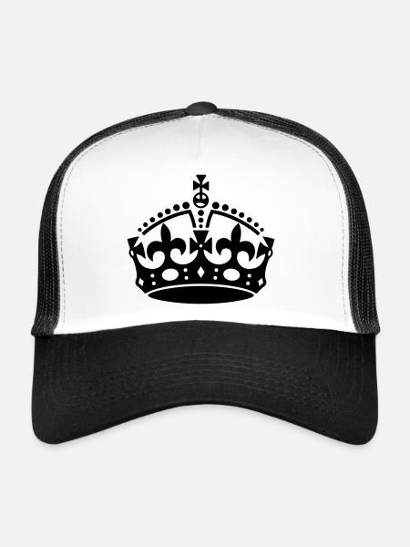Keep Calm Crown - Trucker Cap - white/black - Front