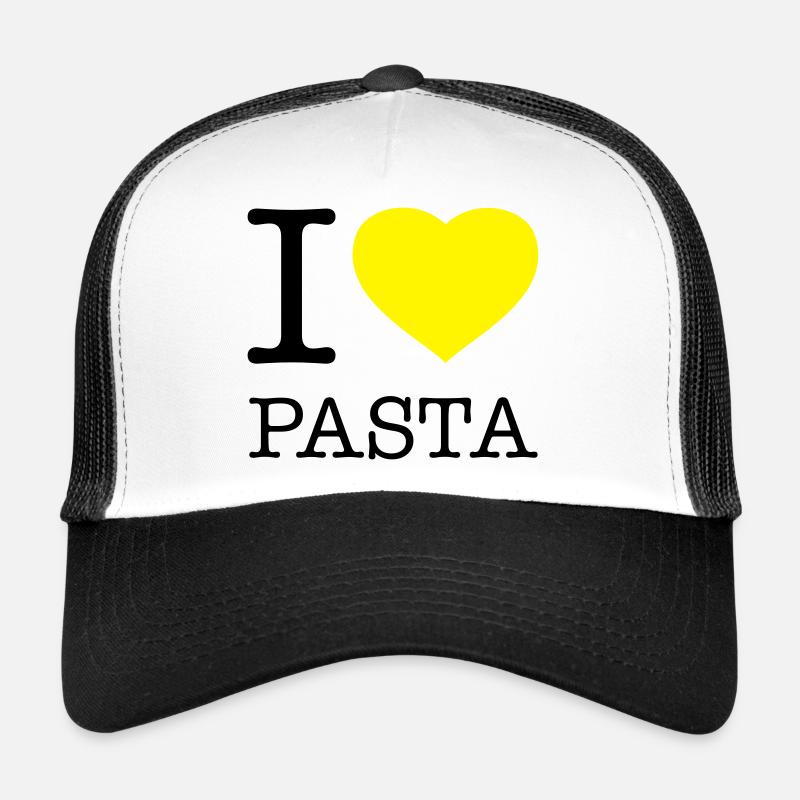 J’ADORE LES PÂTES Nouilles macaronis Casquette trucker 