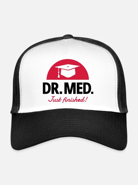 Médecin - Casquette trucker  - blanc/noir - Devant