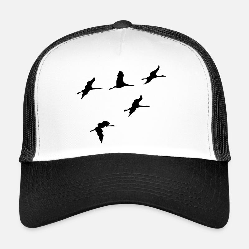 kraniche vogel reise - Trucker Cap - Weiß/Schwarz