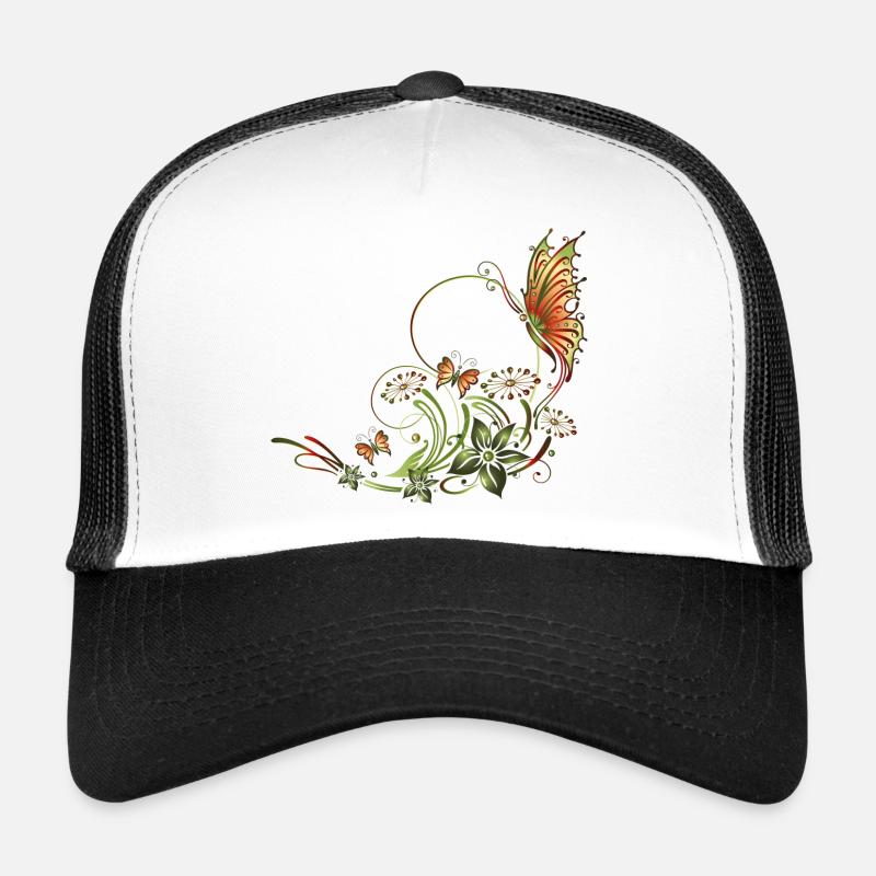 Schmetterlinge mit floralen Elementen Casquette trucker 