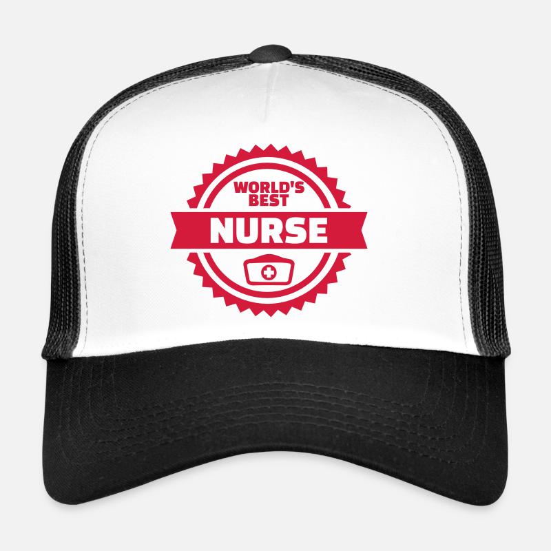 Infirmière - Casquette trucker  - blanc/noir
