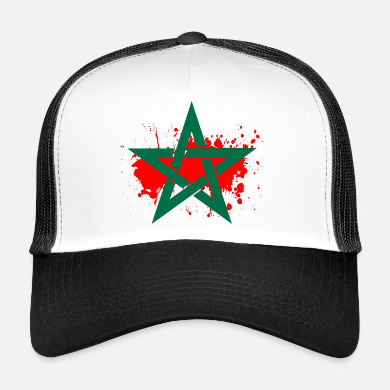 marokkanischer Star Marokko - Trucker Cap - Weiß/Schwarz