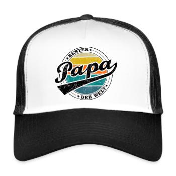 Bester Papa Vatertag Männer Geschenk - Trucker Cap - Weiß/Schwarz - Vorne