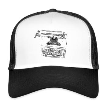 Machine à écrire - Casquette trucker  - blanc/noir - Devant