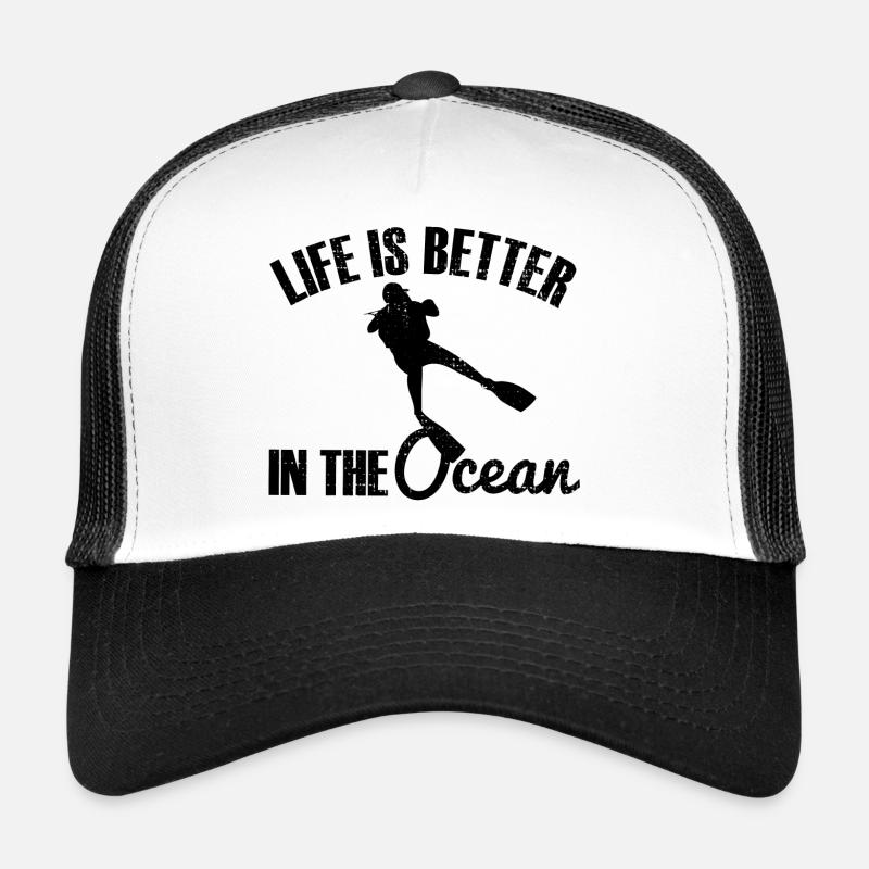 Plongée plongée - Casquette trucker  - blanc/noir