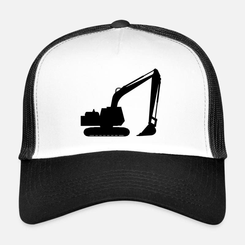 Silhouette mit einem Schaufelbagger, Bagger Trucker Cap