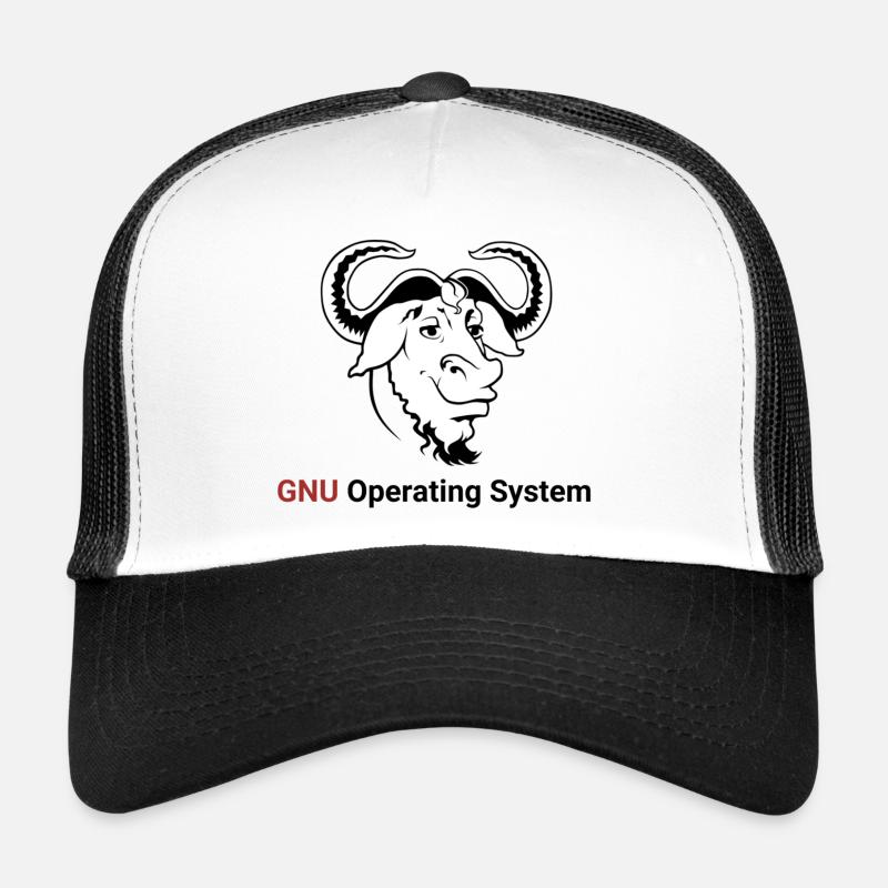 GNU-Betriebssystem - Trucker Cap - Weiß/Schwarz