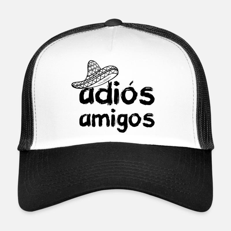adiós amigos black - Trucker Cap - Weiß/Schwarz