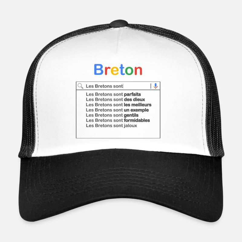 Breton recherche - Casquette trucker  - blanc/noir