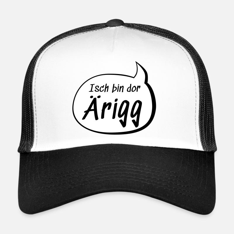 Isch bin dor Ärigg Erik auf sächsisch lustig - Trucker Cap - Weiß/Schwarz