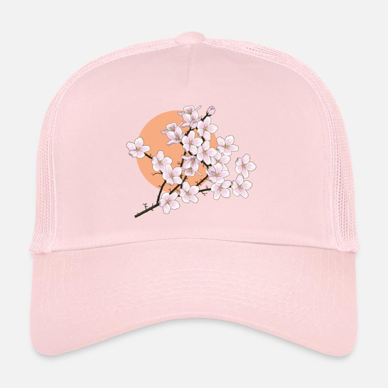 Fleurs de cerisier, soleil, printemps Casquette trucker 
