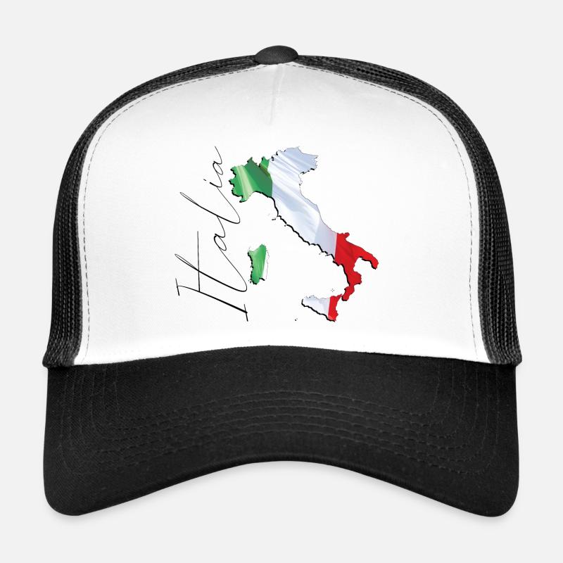 Italy Flag in Italy Map IT - Trucker Cap - white/black