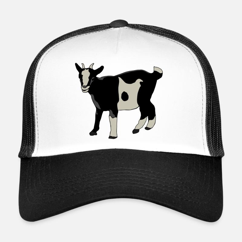 Ziege schwarz weiß - Trucker Cap - Weiß/Schwarz