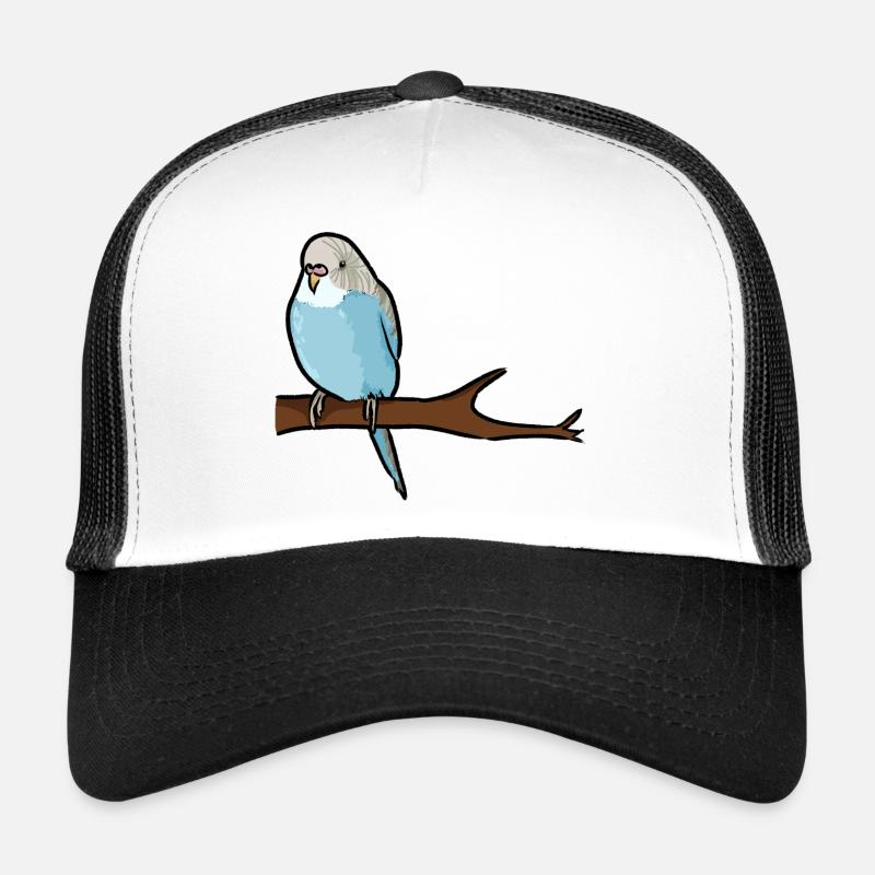 Douce perruche sur la branche - Casquette trucker  - blanc/noir