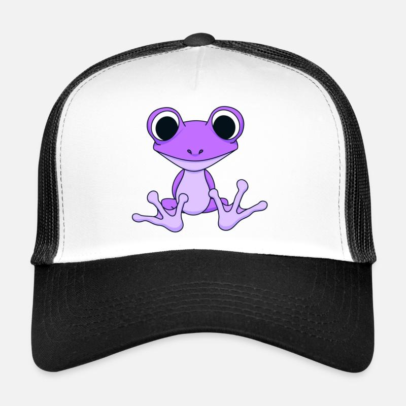 frosch mit riesigen augen,frosch,auge - Trucker Cap - Weiß/Schwarz