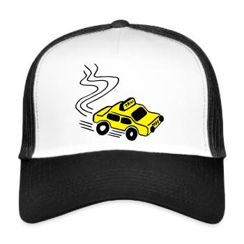 Taxi - Trucker Cap - Weiß/Schwarz - Vorne