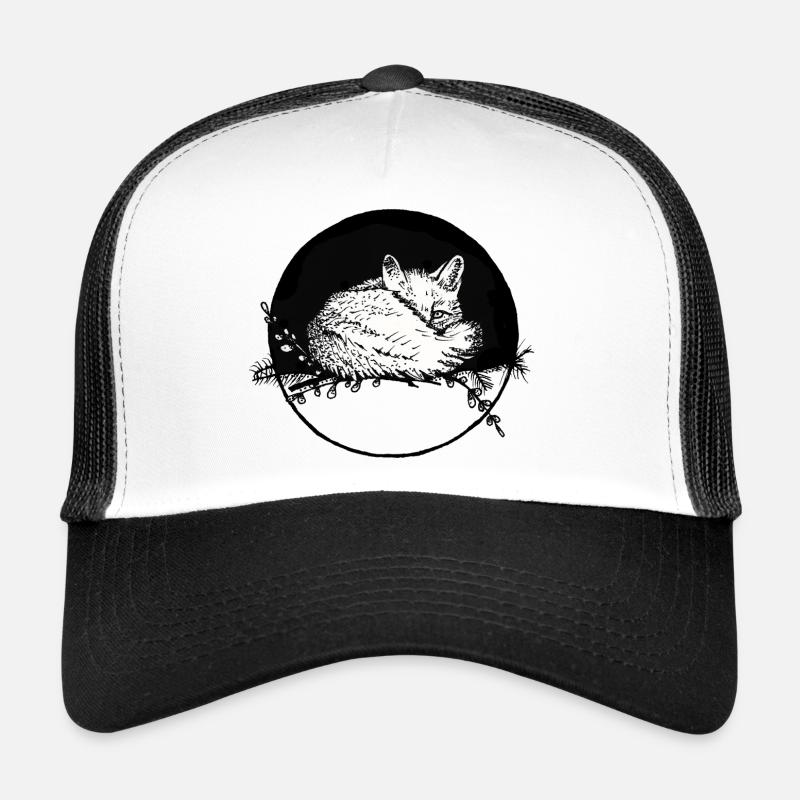 Drawing / Calligraphy - Fox (rolled up) Trucker Cap