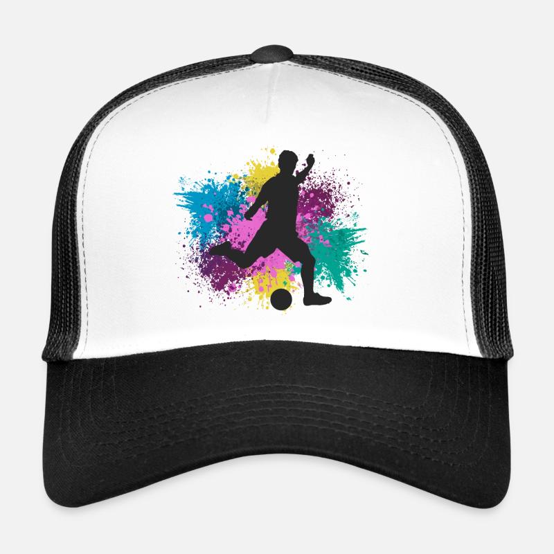 Fußball Grungy Farbspritzer - Trucker Cap - Weiß/Schwarz