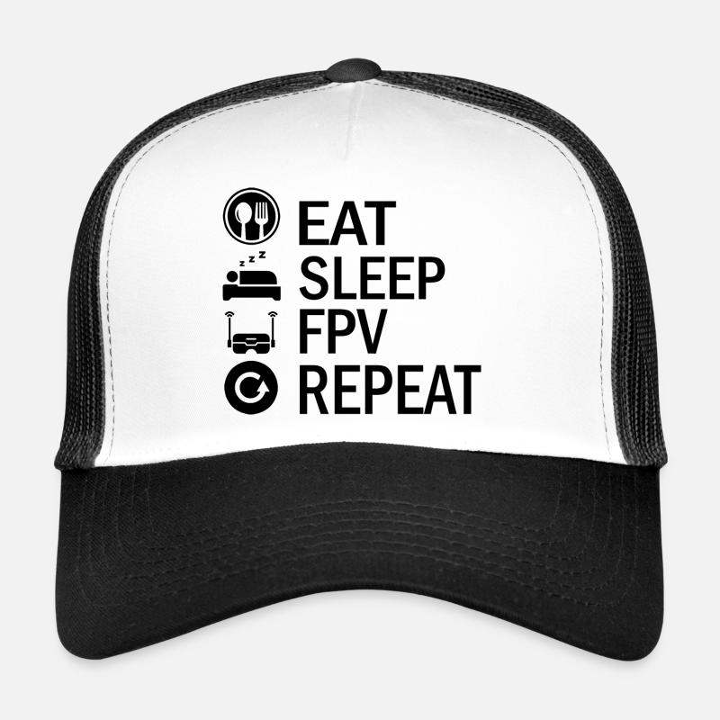 Drone FPV drones - Casquette trucker  - blanc/noir