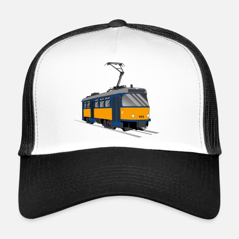 T4D Straßenbahn T4D-MT Strassenbahn Geschenk - Trucker Cap - Weiß/Schwarz