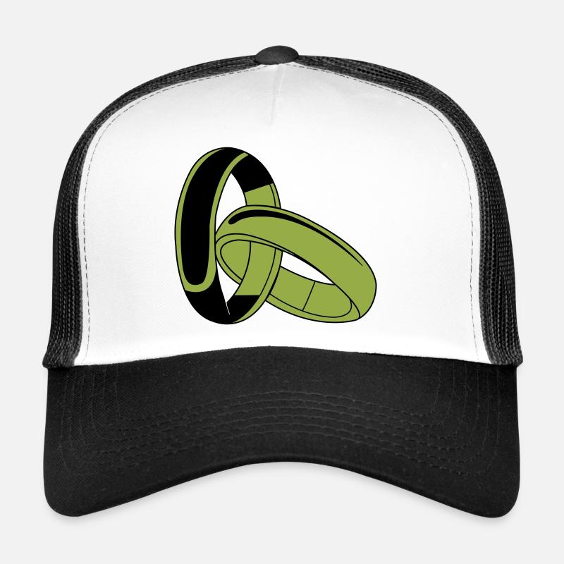 Bagues - Casquette trucker  - blanc/noir
