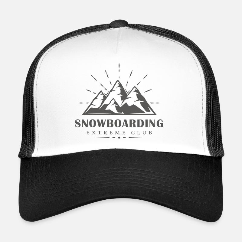 Snow Mountain Snowboard Design Trucker Cap