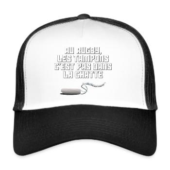 TAMPONS - Casquette trucker  - blanc/noir - Devant