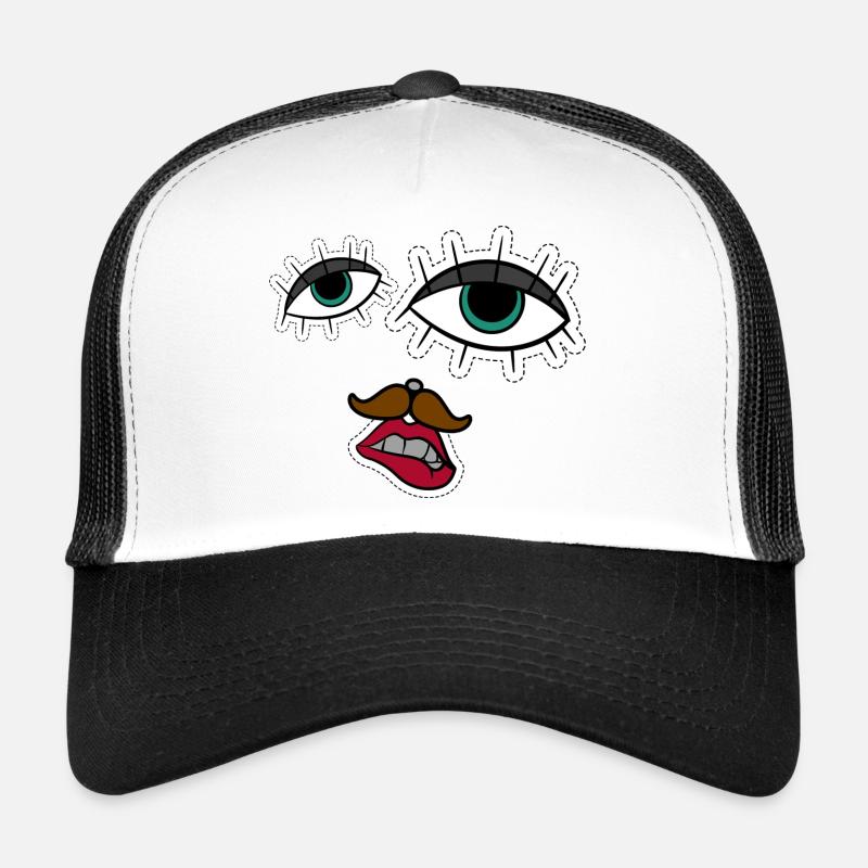 abstract face funny and creative Trucker Cap