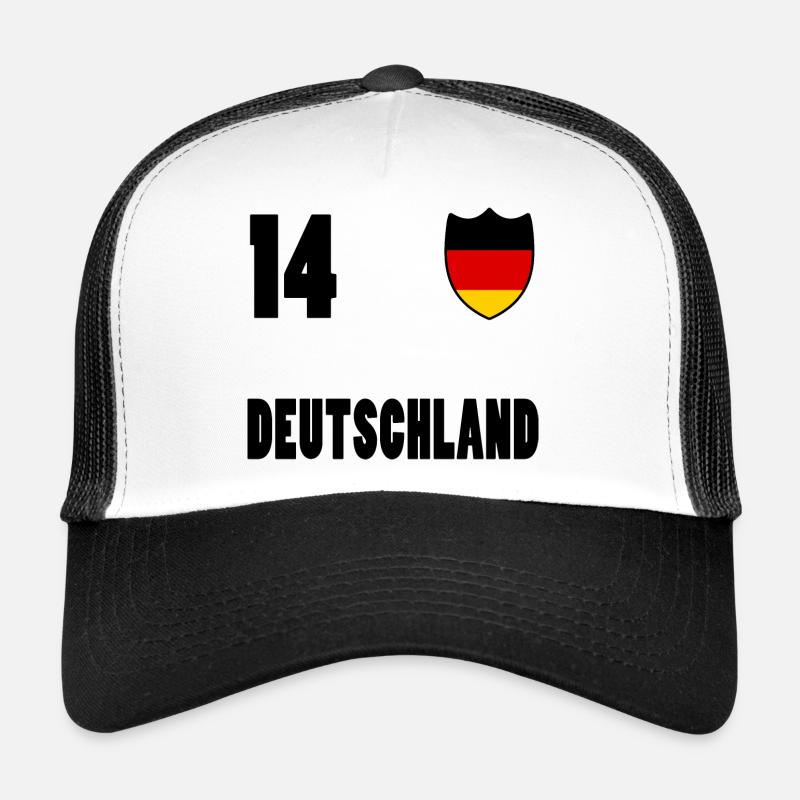wm trikot 14 deutschland - Trucker Cap - Weiß/Schwarz