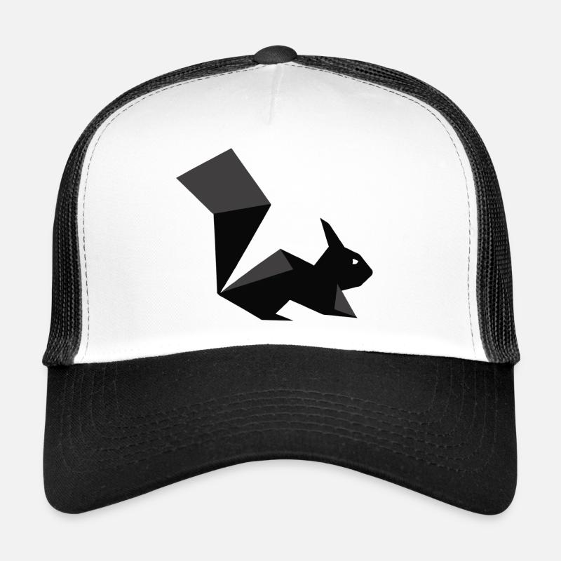 Squirrel Silhouette Origami Gift Idea Trucker Cap