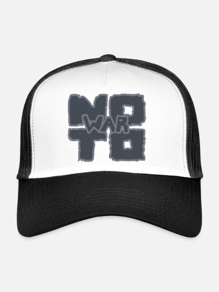"no to war" grau - Trucker Cap - Weiß/Schwarz