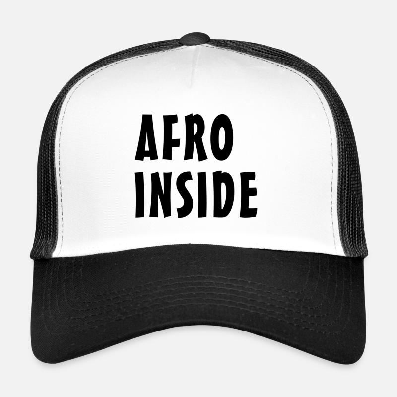 Afro inside #2 - Trucker Cap - Weiß/Schwarz