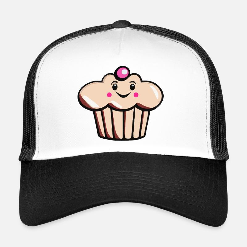 Cute Muffin Cupcake with Face Vector Trucker Cap