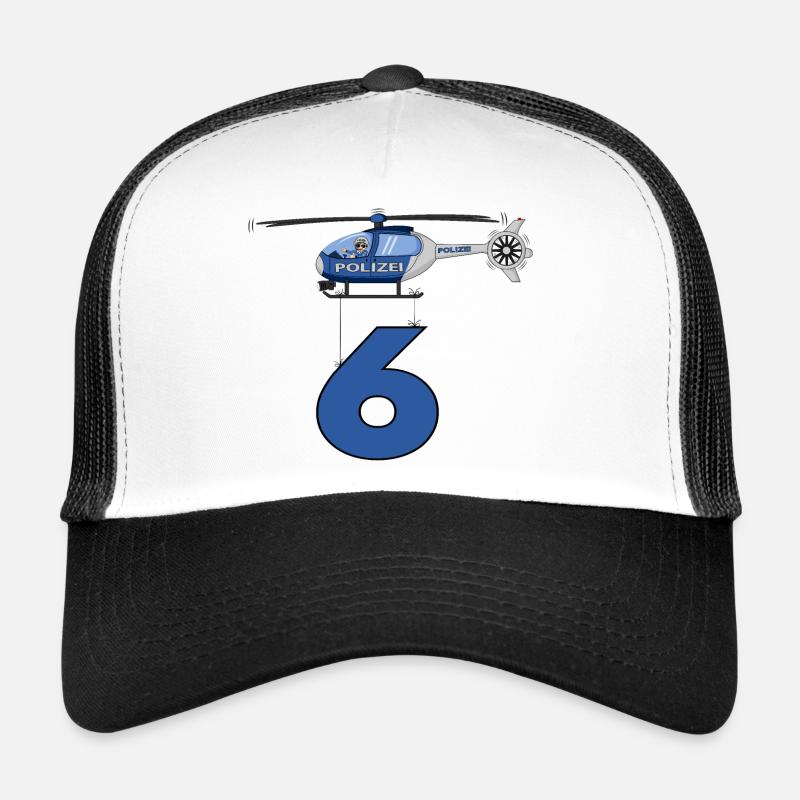 Polizei Hubschrauber 6. Geburtstag Trucker Cap