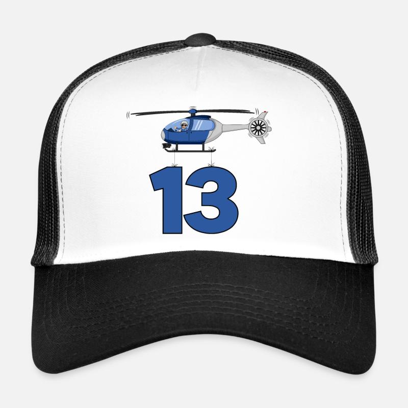Helicopter 13th birthday Trucker Cap