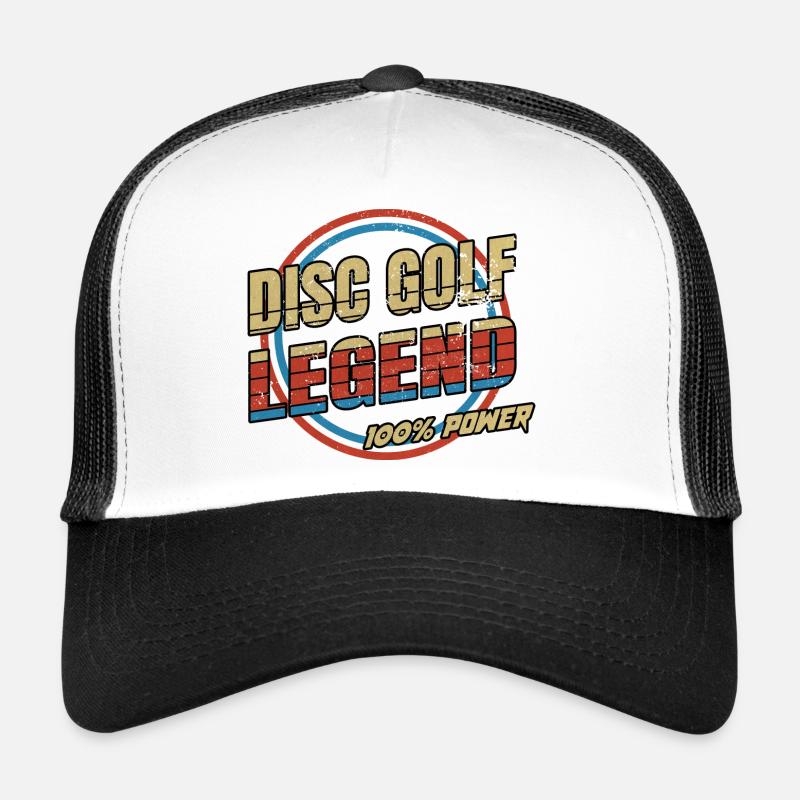 Disco Golf Legenden Design - Trucker Cap - Weiß/Schwarz