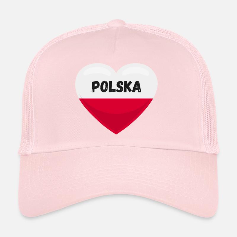 Pologne Drapeau en forme de cœur Casquette trucker 