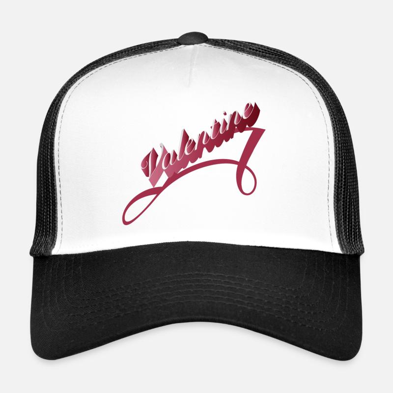 typographie romantique de la Saint-Valentin dans les tons de rouge Casquette trucker 